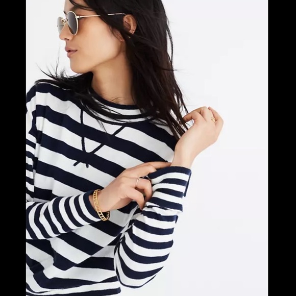 Madewell Relaxed Mockneck Sweater In Stripe - Picture 3 of 4